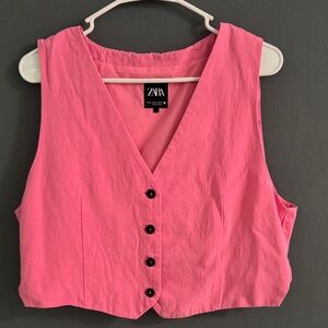 Zara Vibrant Pink Sleeveless Blouse